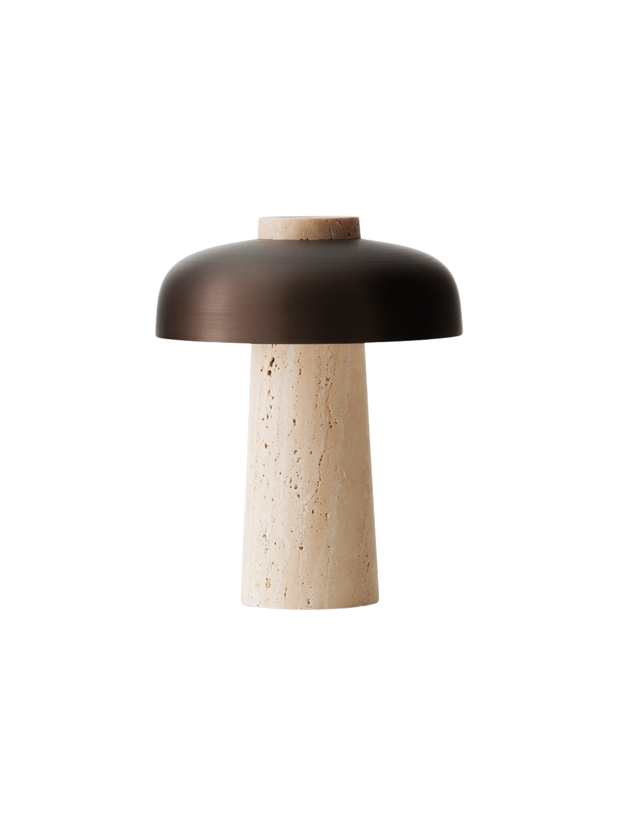 Portable Dimmer Table Lamp with Opal Diffuser – Geometric Design in Raw Stone and Bronze Aluminum, IP44 Rated for Indoor/Outdoor Use 6