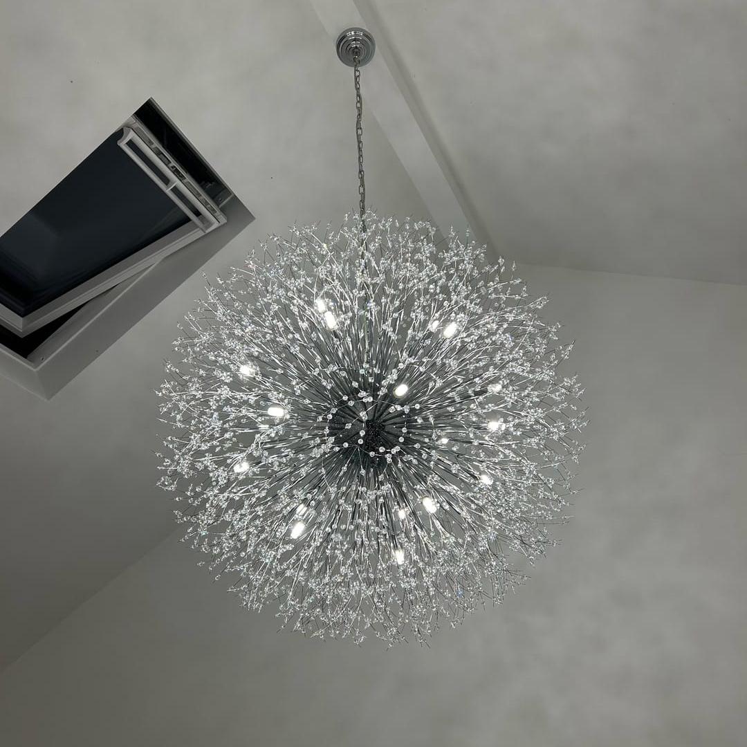 Oversized Sputnik Firework Chandelier – Brass Finish, Adjustable Chain, 20 G9 Bulbs, Modern Design for Living Room or Bedroom 8