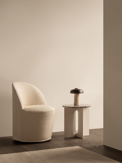 Portable Dimmer Table Lamp with Opal Diffuser – Geometric Design in Raw Stone and Bronze Aluminum, IP44 Rated for Indoor/Outdoor Use 3
