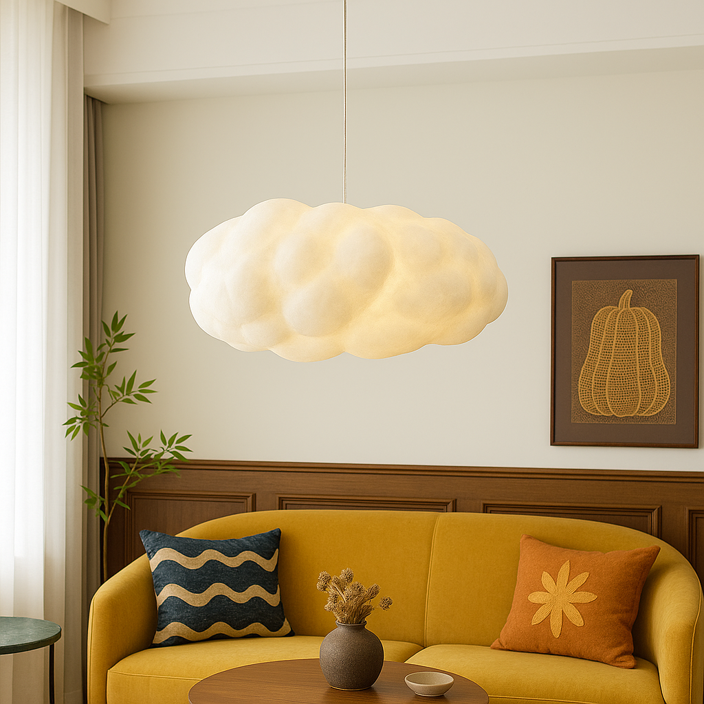 Modern Cloud Pendant Light – Adjustable Height LED Fixture for Dining Room and Bar – Unique Sculptural Design, Warm Glow 1