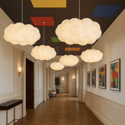 Modern Cloud Pendant Light – Adjustable Height LED Fixture for Dining Room and Bar – Unique Sculptural Design, Warm Glow 3