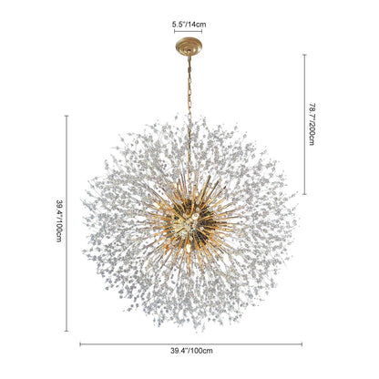 Oversized Sputnik Firework Chandelier – Brass Finish, Adjustable Chain, 20 G9 Bulbs, Modern Design for Living Room or Bedroom 5