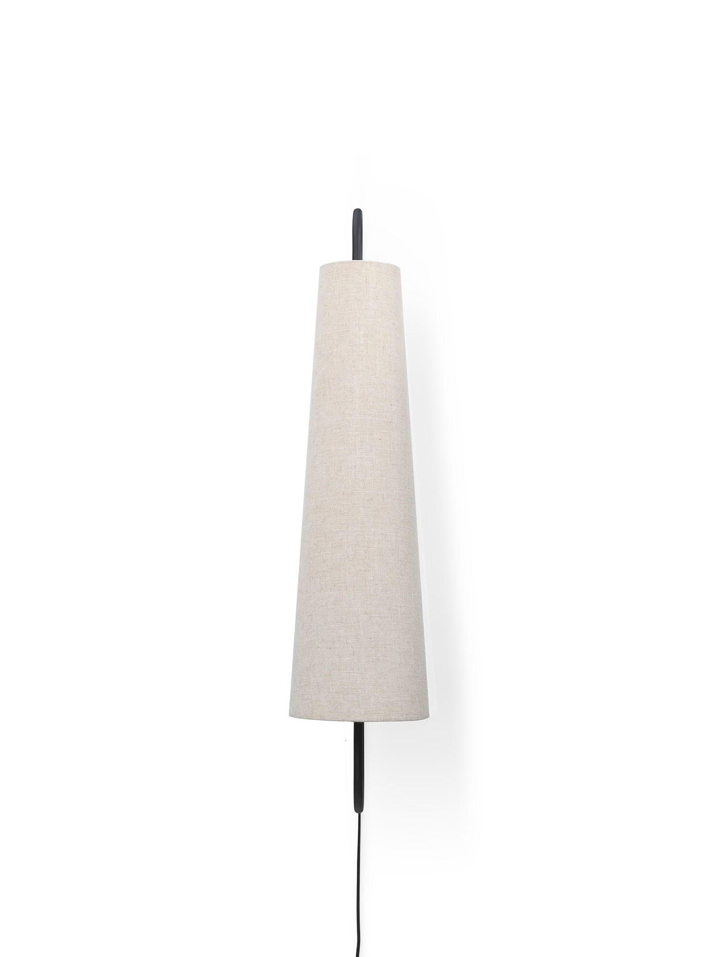 Væglampe med Vintage Design og Tekstilskærm i Sort og Naturlig Finish – Perfekt til Stuen - Dalzudo